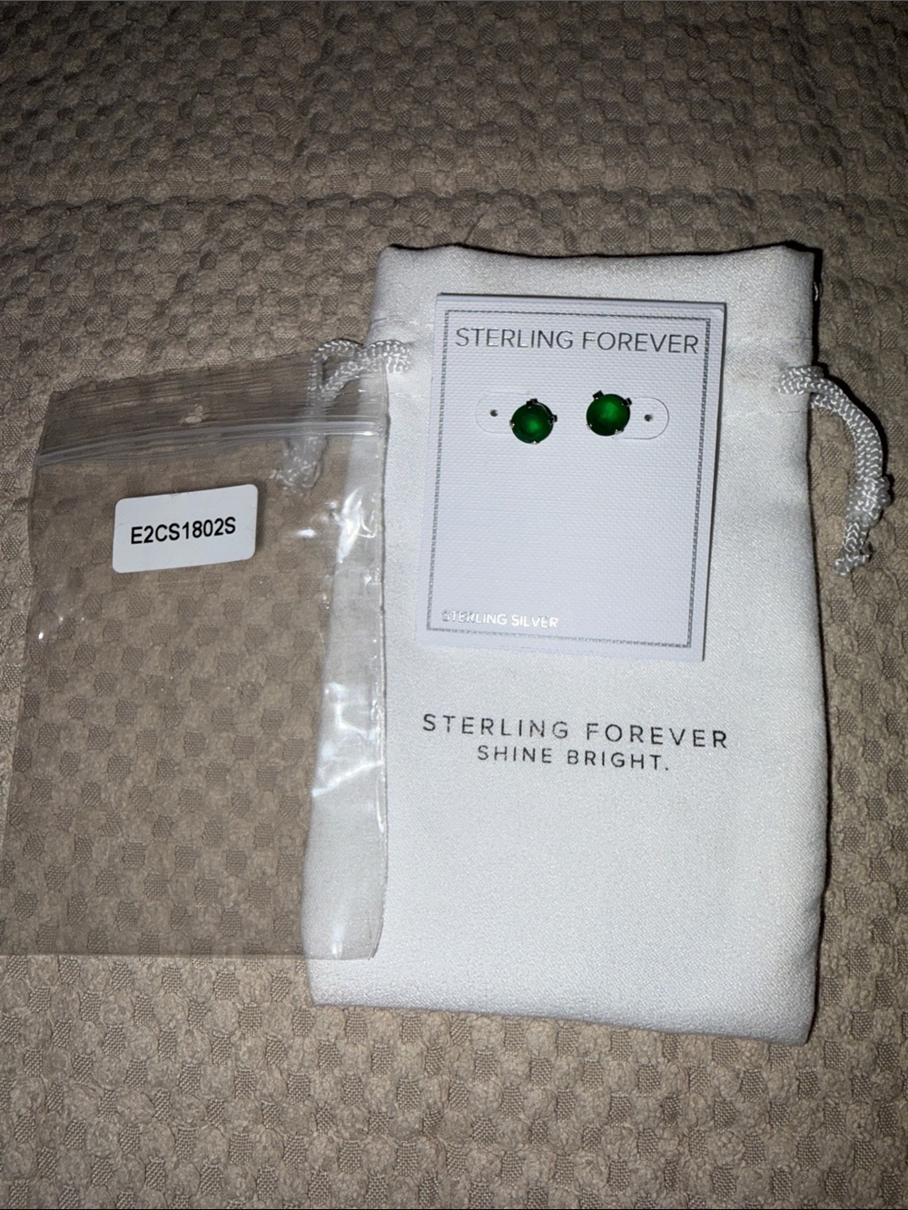 Sterling Forever green CZ studs